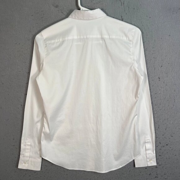 Uniqlo Womens Size XS White Long Sleeve Button-Up Shirt Cotton Blend - Picture 2 of 10